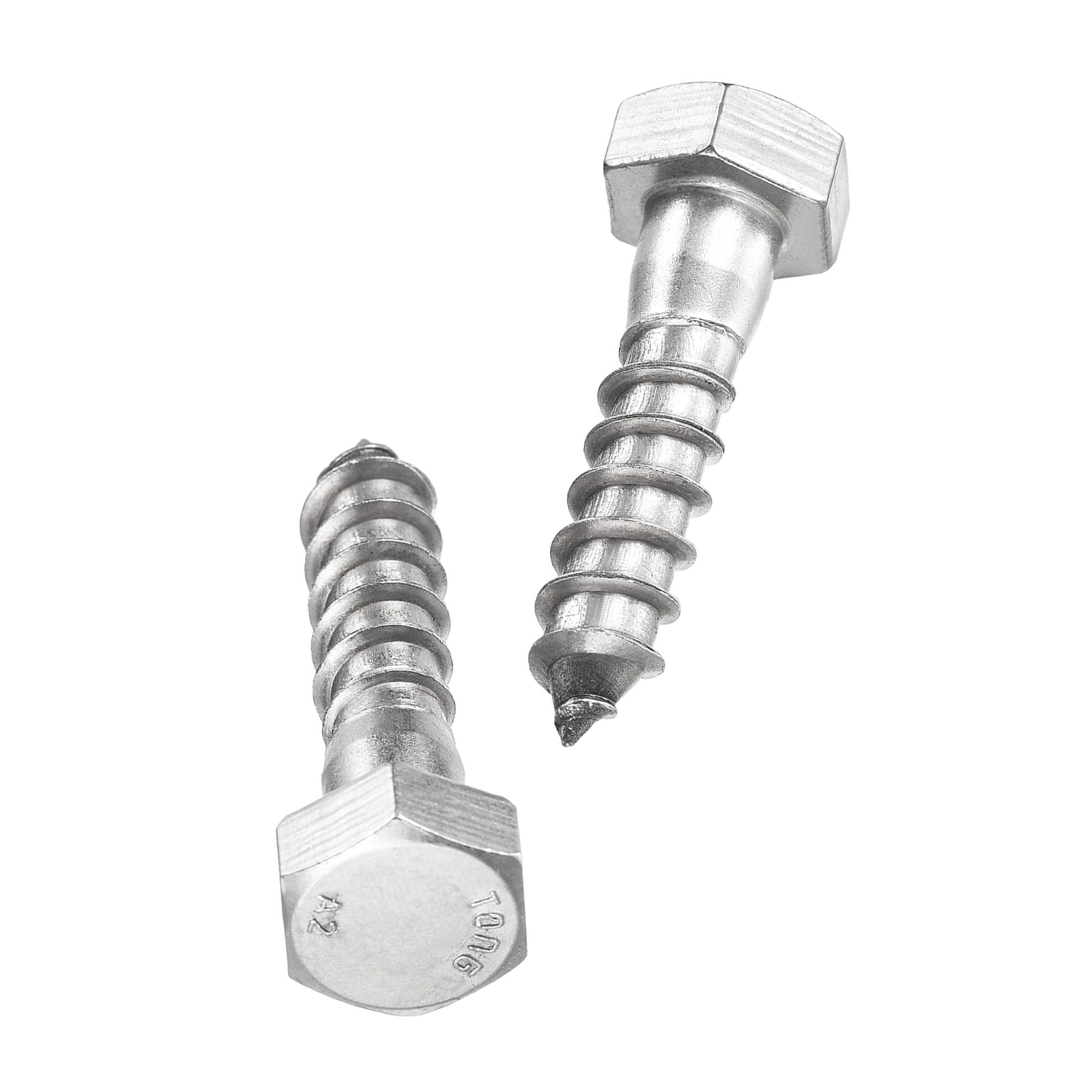 Unifizz 5 Pcs Hex Lag Screws, M12 x 50mm 304 Stainless Steel Wood Bolts
