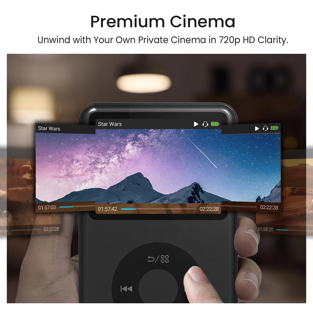 Reproductor MP3 de 64 GB, Bluetooth, HiFi, DAP, Reproductor de Música, Reproducción de Vídeo, Reproductor de Música Portátil A