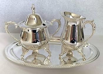 ☆値下！【英国銀製シルバーティーセット】『ポット、 クリーマ、 シュガー入』3点 紅茶器三点セット シルバーティーポット クリーマー シュガー