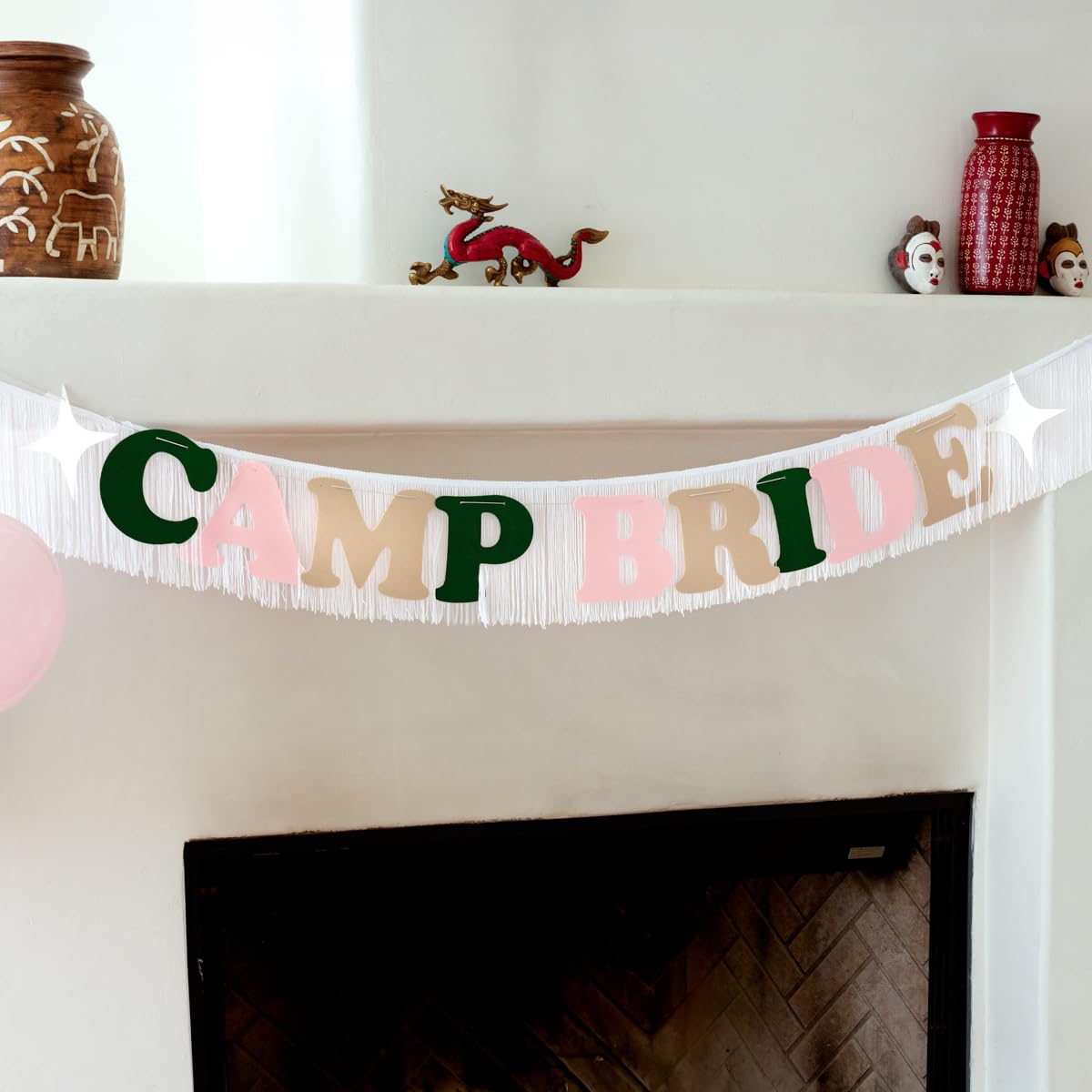 xo, Fetti Banner de flecos de novia de campamento, fieltro, 5 pies | Decoración de despedida de soltera, despedida de soltera, regalo de dama de honor, suministros de despedida de soltera, telón de
