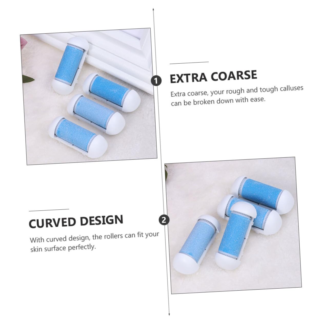 minkissy 36piezas Rodillos De Repuesto Para Limas De Pies Eléctricos Superficie Áspera Para Eliminar Durezas y Piel Muerta Diseño Curvado Compatibles Pedicura y Cuidado De Pies