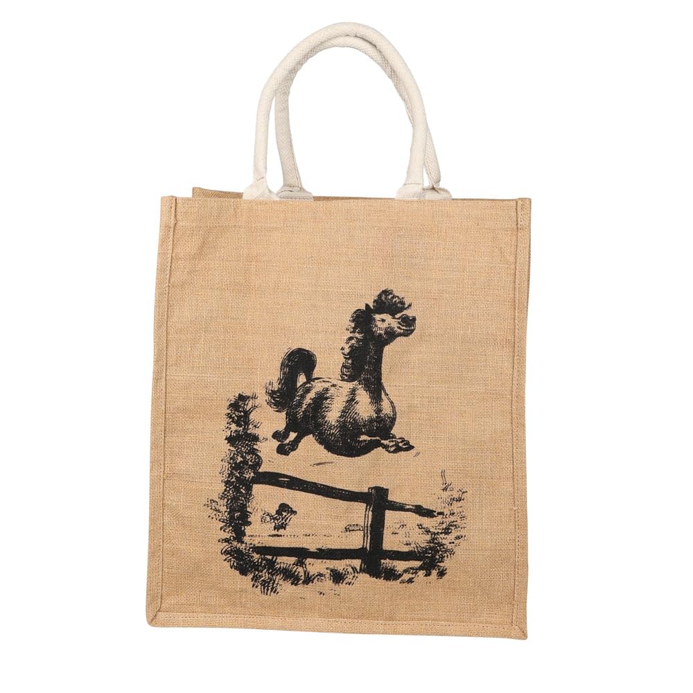 HY EQUESTRIAN Thelwell Collection Large Hessian Bag, Natural Jumper