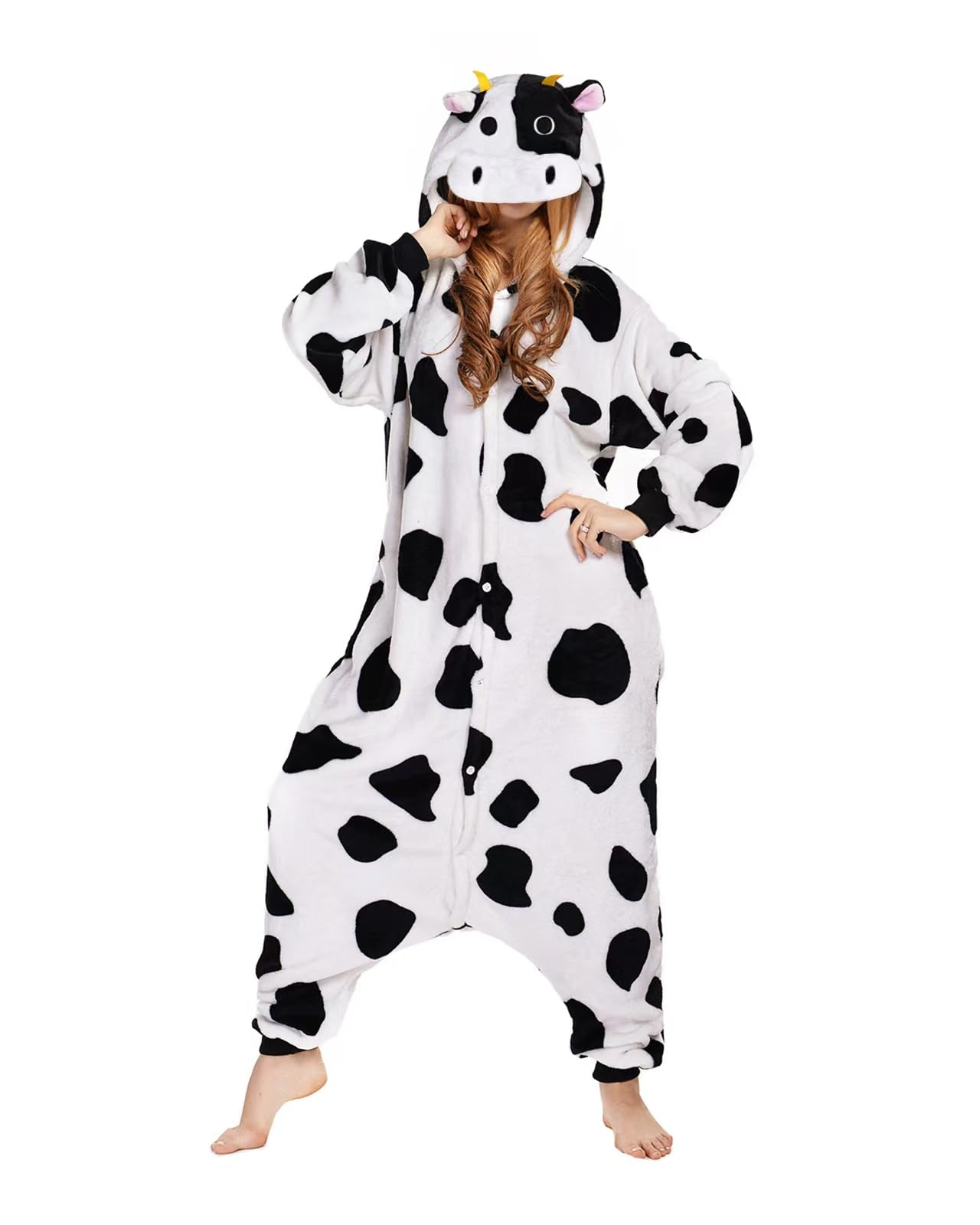 VEULENT Adult Onesie Pajamas Unisex Animal One-Piece Cartoon Costume Cosplay Homewear Sleepwear Partywear For Men Women