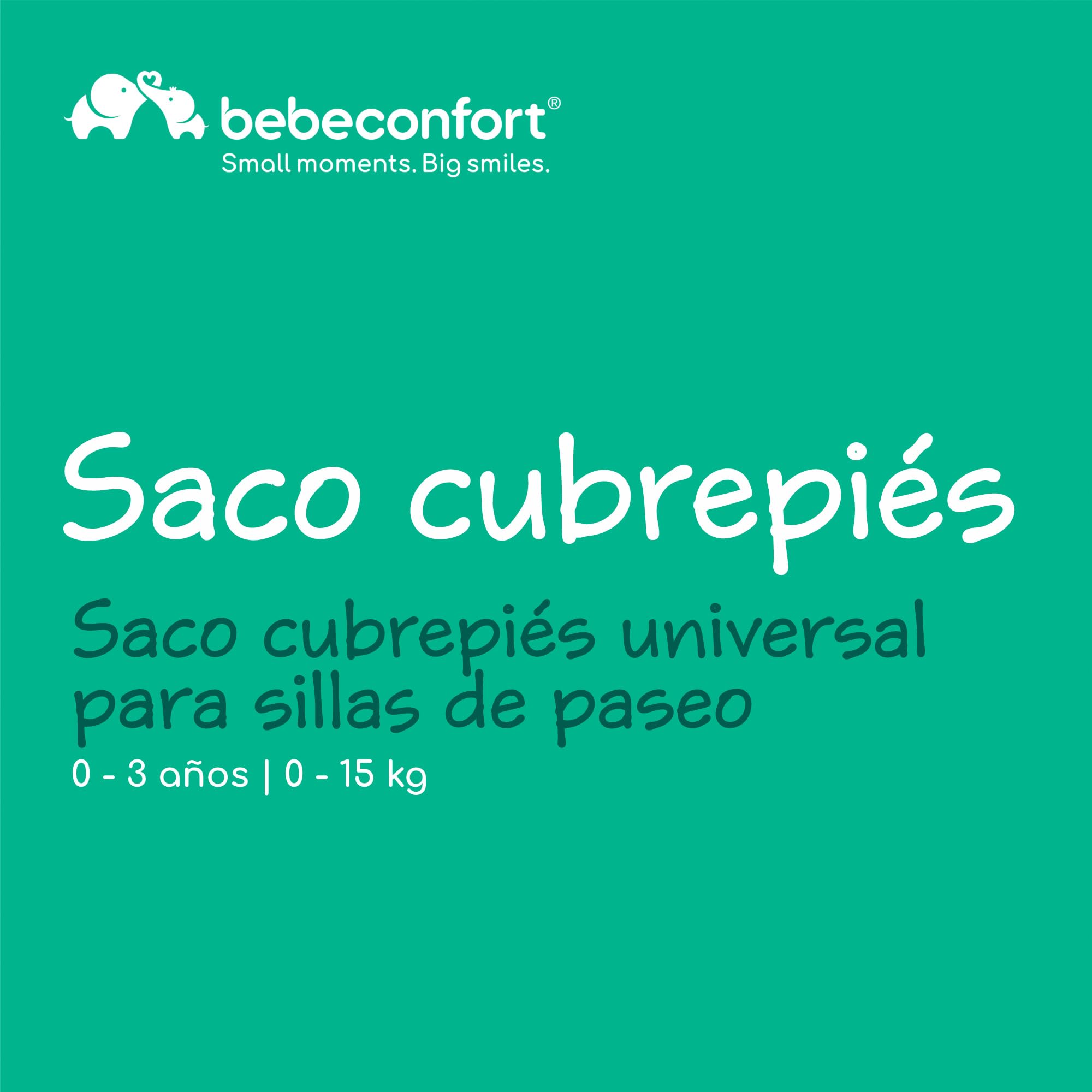 Bebeconfort Saco Carro Bebé Universal, Desde Nacimiento, Mineral Graphite | Saco Silla Paseo Universal para Bebé con Tejido Suave, Hasta 3 Años (0-15 kg), Enganche Estándar, Apto para Lavadora
