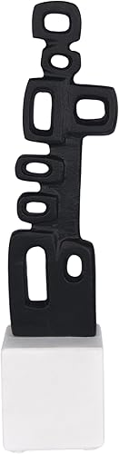 Miniatura 4 de Cruiser's Caché - Escultura geométrica abstracta, aluminio fundido artesanal con acabado antracita negra, base de mármol natural, 13 pulgadas