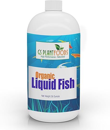 GS Plant Foods Fertilizante líquido orgánico de pescado hidrolizado de 36 onzas para plantas, fertilizante líquido para verduras, árboles, césped,