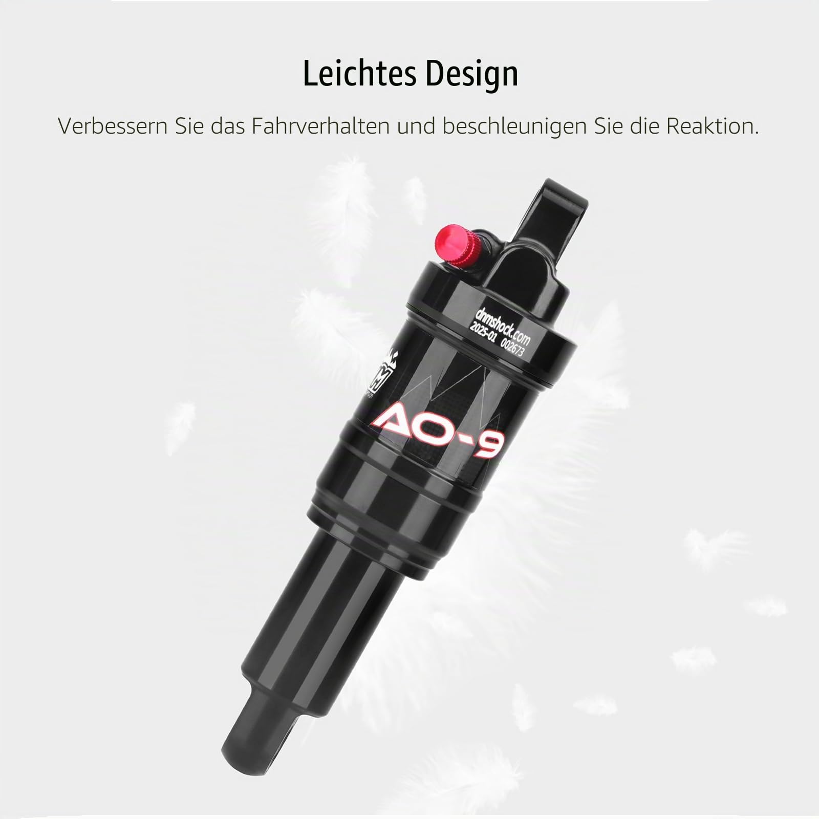 DNM AO-9 Luftfederungs-Stoßdämpfer, 65/56/41 mm Reise, 150–275 PSI verstellbar, leichte Aluminiumlegierung, MTB-Federung für 210/190/165 mm, wasserdicht und staubdicht (AO9-190 x 56 mm)