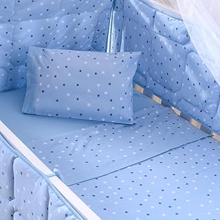 Lençol de Berço Avulso Com Elástico 70cm X 1,30m X 15cm Malha 100% Algodão C/ + 1 Mantinha Baby Microfibra 100% Poliéster 70cm X 1,00m (Duna)