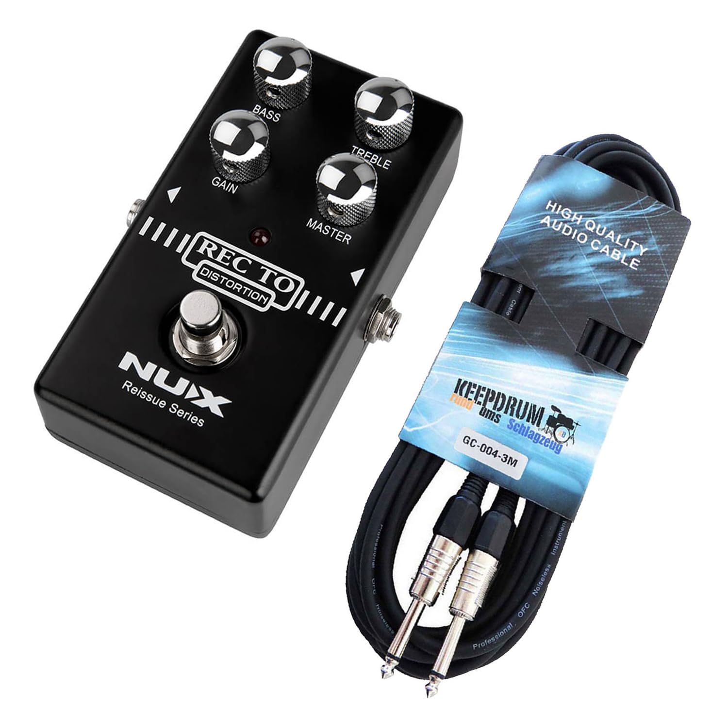 Nux urządzenie do efektów Recto-Distortion pedał + keepdrum kabel gitarowy