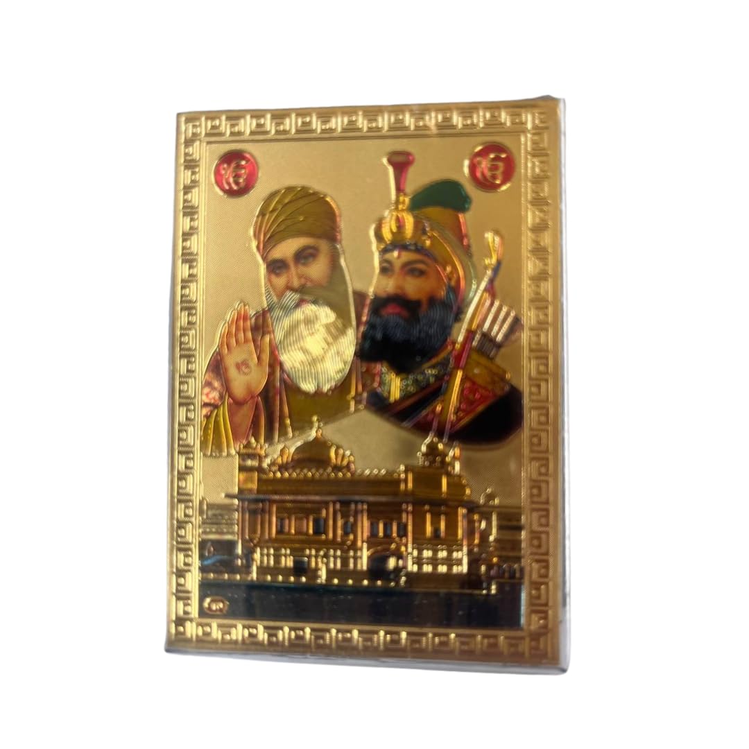 C&S Homestore Guru Gobind Singh Ji & Guru Nanak Dev Ji Dual Acrylic Frame for Dashboard, Table, Home Temple – Compact Sikh Guru Gift Frame for Blessings, Devotion & Spiritual Guidance