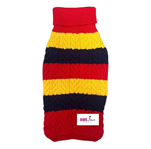 DOGTOWN Blaze Pull Over Winter Wear Premium Pets Clothing Pet Sweater Stretchable Sweaters for Dogs Red Size - 28 Inch