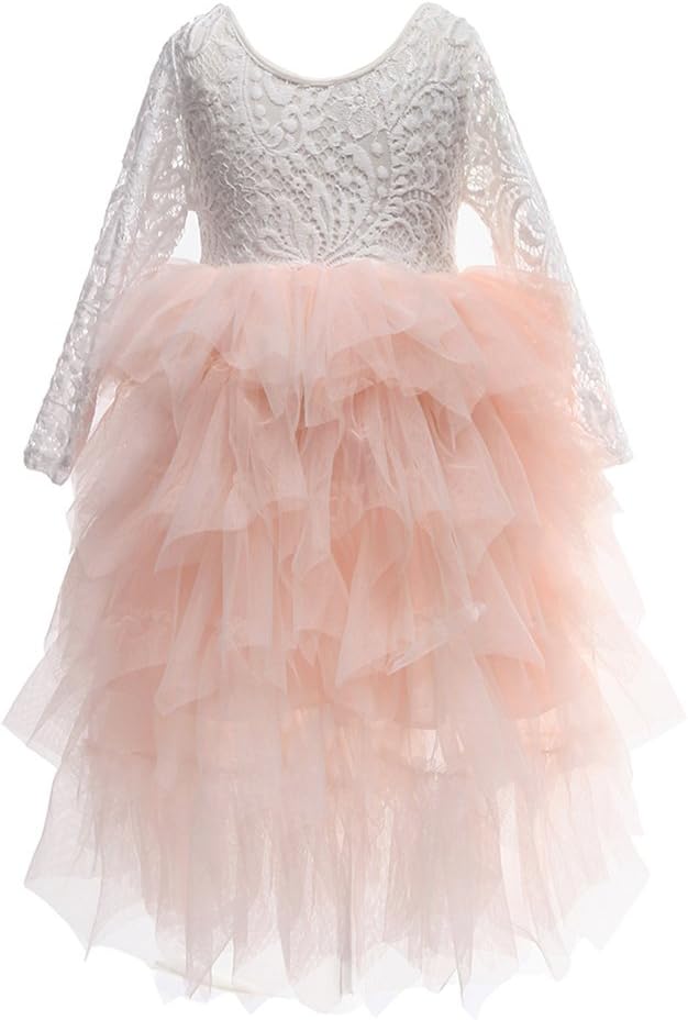 Flower Girls Tutu Lace Cake Dress Skirts Princess Birthday Party Dresses