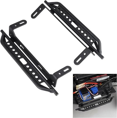 HobbyPark Estribos de pedal lateral de metal para Traxxas TRX4 TRX-4 110 RC Crawler Body Shell Accesorios (negro)