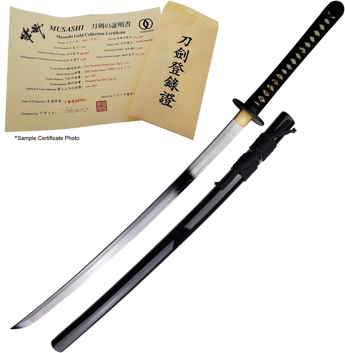 Musashi TENSAI Hand Crafted Japanese-Inspired Decorative Display Piece with Traditional Tempered Finish for Cultural Collection, Interior Display & Premium Gifting