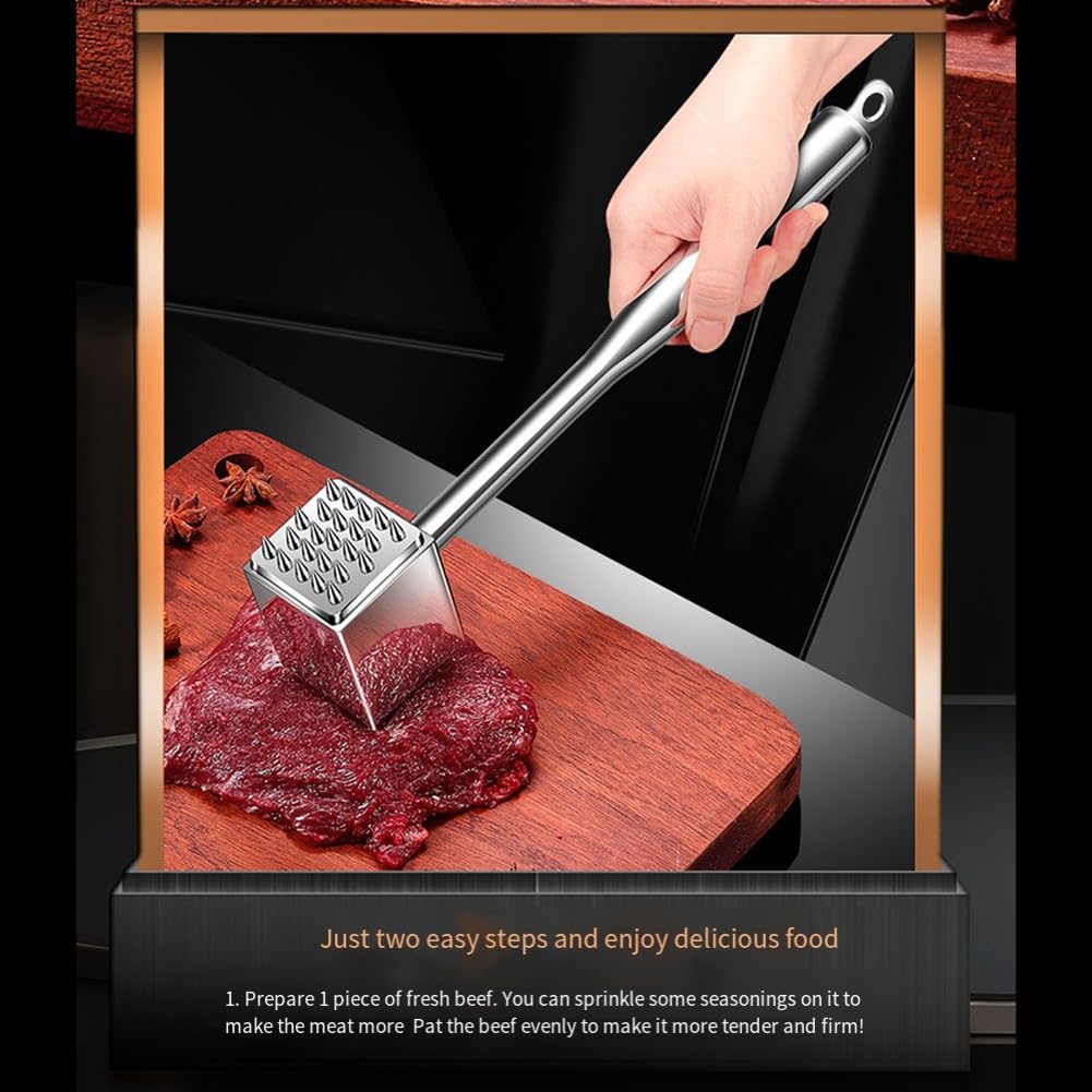 Ablandador de carne, pesado, robusto y resistente, acero inoxidable 316