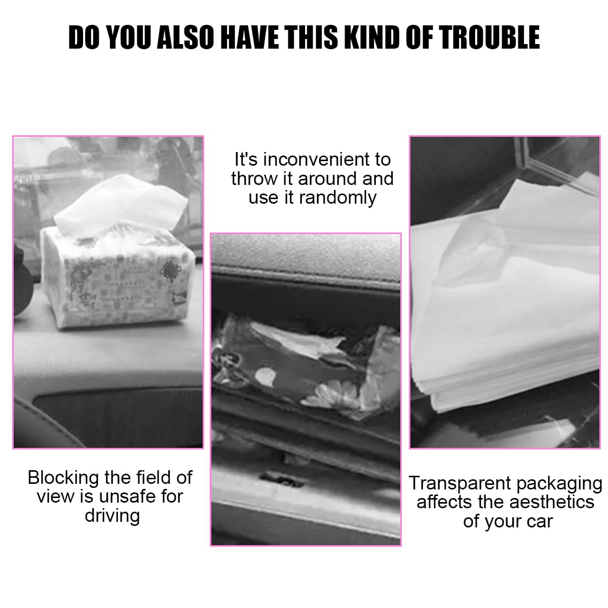 Bling Car Tissue Holder for Sun Visor Crystal Rhinestone Leather Vehicle Paper Towel Case Glitter Diamond Auto Napkin — view 6