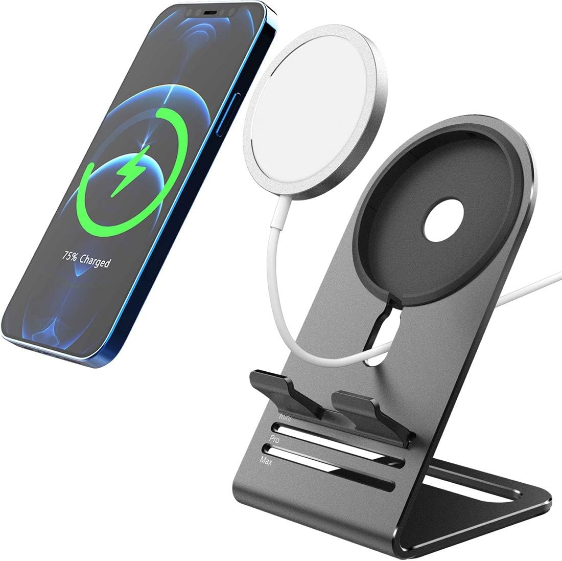 Phone Stand, Aluminum Charger Holder, Compatible with MagSafe Charger Accessories