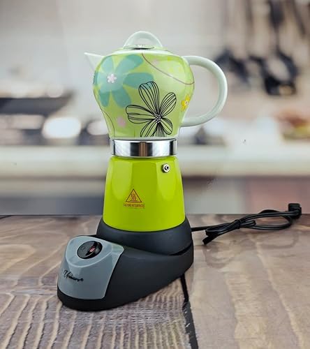 Uniware - Cafetera eléctrica profesional de 6 tazas para café expresomoka verde