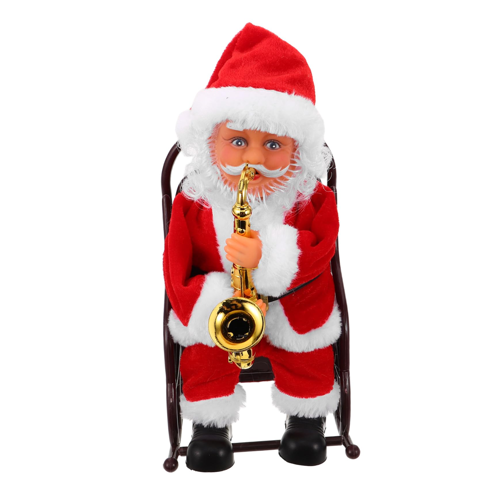 Toyvian Juguete De Papá Noel Musical Eléctrico Silla De Ruedas Adorno Navideño con Instrumento para Decoración De Fiesta y Juguete Divertido