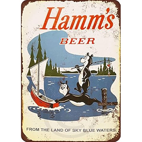 Custom Kraze 1956 Hamms Beer Bears Fishing Reproduction Metal Sign 8 x 12 Cover