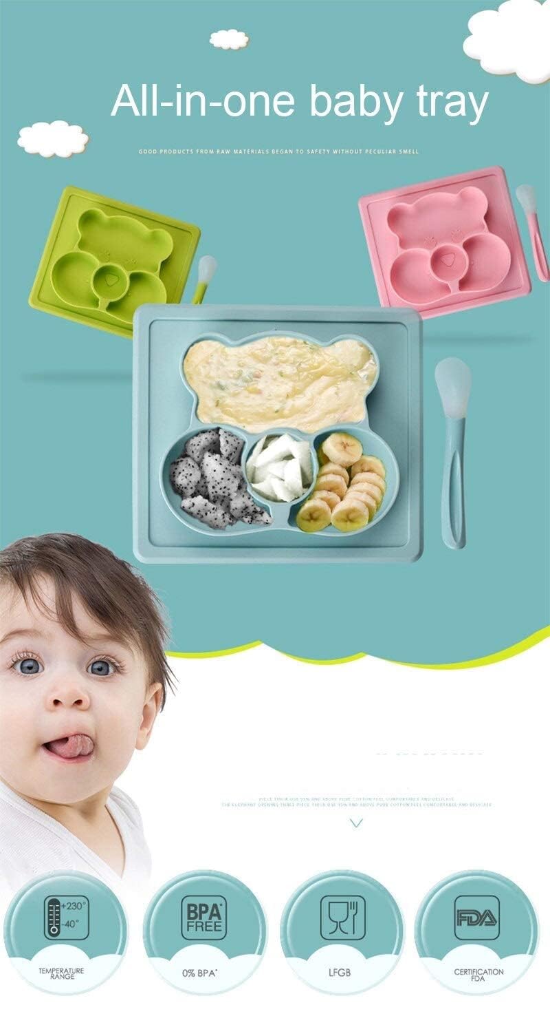 NILKANTH - Baby Placemat Silicone Feeding Plate for Toddlers, Easily Wipe Clean (Blue) 4
