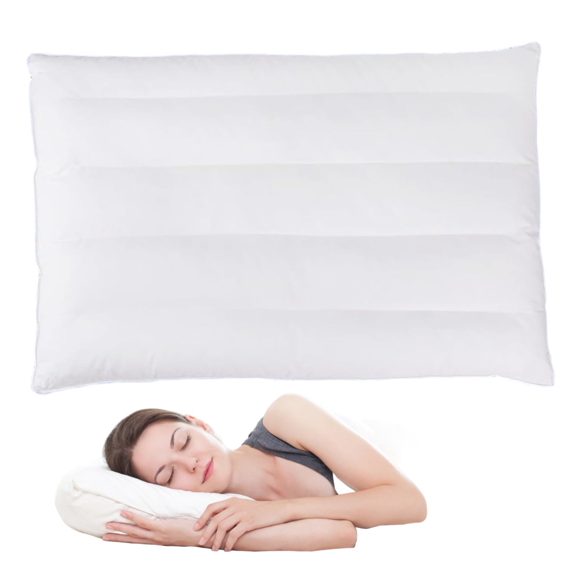 Monetais White Flat Pillow, Comfortable Breathable Soft Pillows For Sleeping, Low Profile For Kids/Stomach Sleeper 15.7 * 23.6Inch