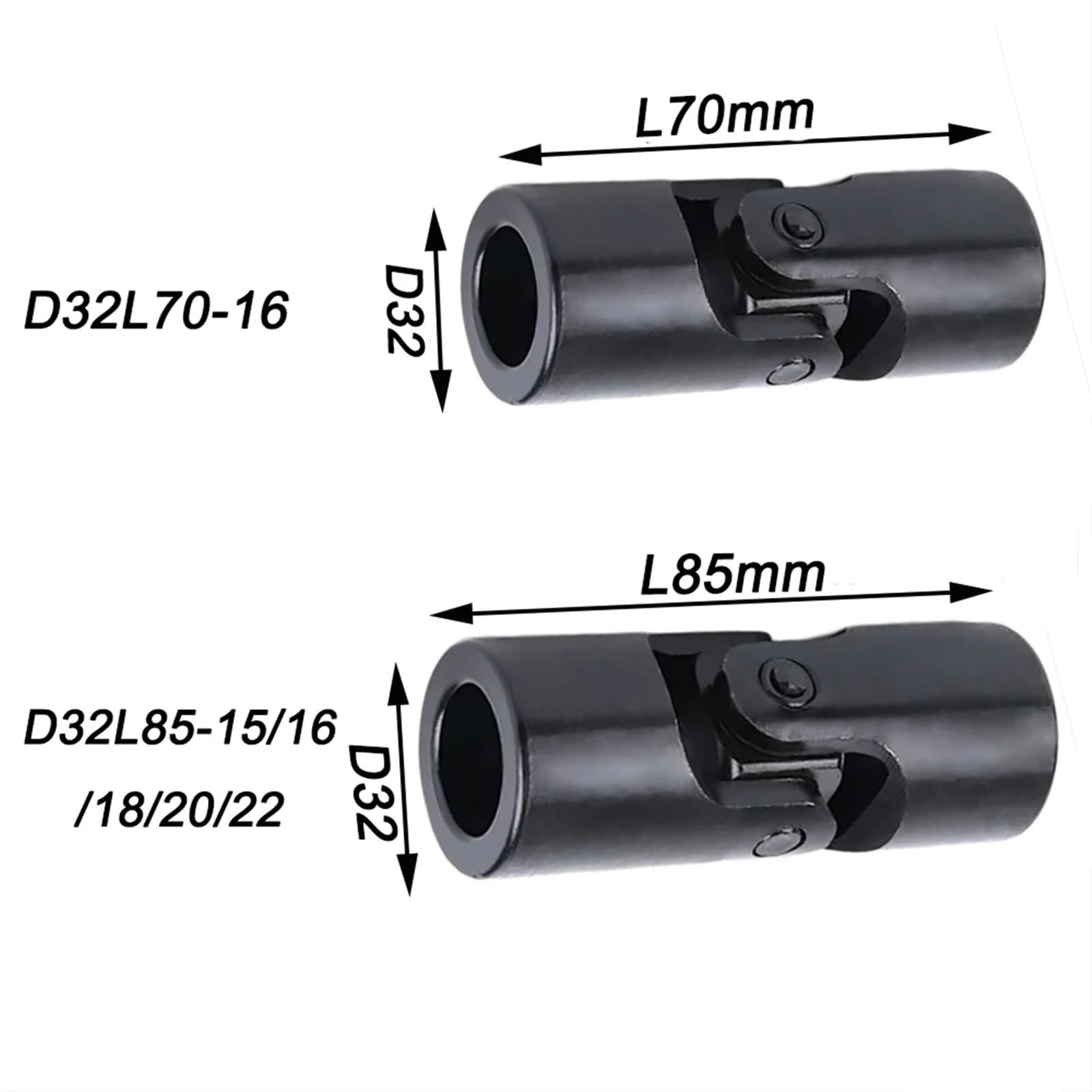 Acoplamiento de junta universal cruzada WSD, acoplador de eje de transmisión simple de 6-22 mm, 1 unidad(D25L45-10)