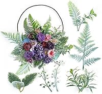 Vista 2 de 11 piezas de hojas verdes artificiales a granel de eucalipto de seda de hojas verdes falsas para bricolaje, ramos de flores de boda, centro de mesa