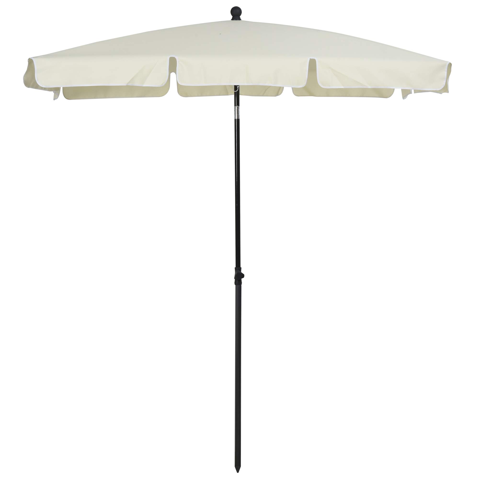 Outsunny Sombrilla de Jardín de Aluminio 198x130x245 cm Parasol de Jardín Rectangular con Función de Inclinación para Terraza Patio Exterior