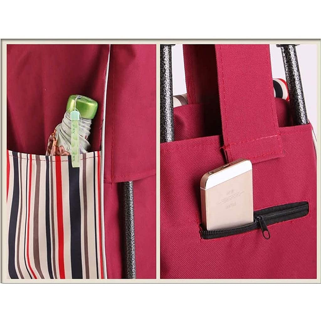 Borse shopper, Pieghevole Shopping Borsa di ricambio carrello a mano, Portatile Impermeabile 40L Oxford Panno Carrello Shopping Carrello Backup Borse, Shopping riutilizzabile Borsa di ricambio, 32 * 2
