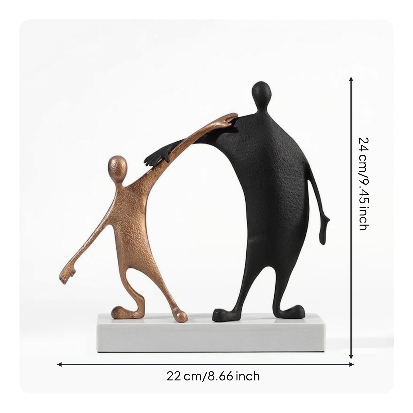 Estatua No Representativa con Base Mármol Dorado y Negro Escultura No Representativa Figura Humana para Salón, Recibidor