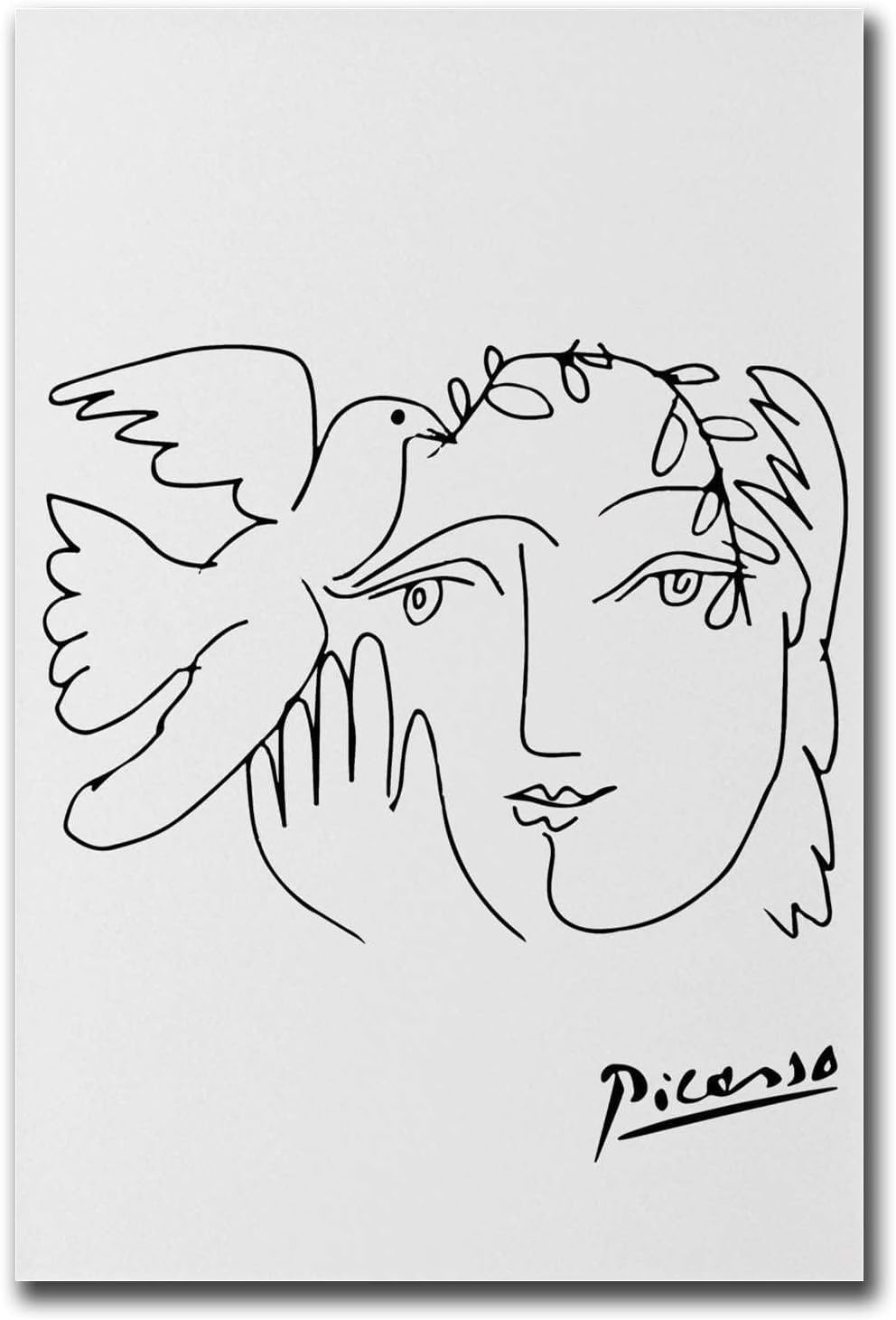 QSDTGHUIKP Pablo Picasso Posters Woman and Bird Prints 40x60cm Frameles Canvas Wall Art