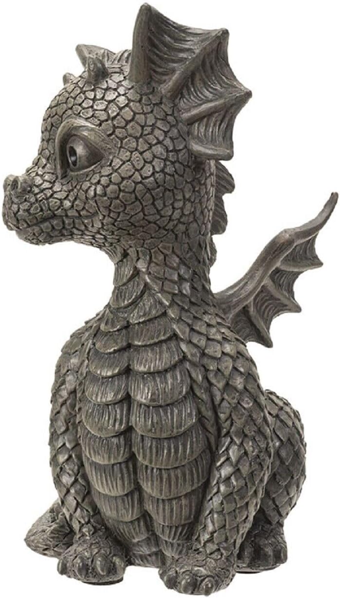 Pacific Trading Small Garden Dragon Figurine 5 Inch Gray