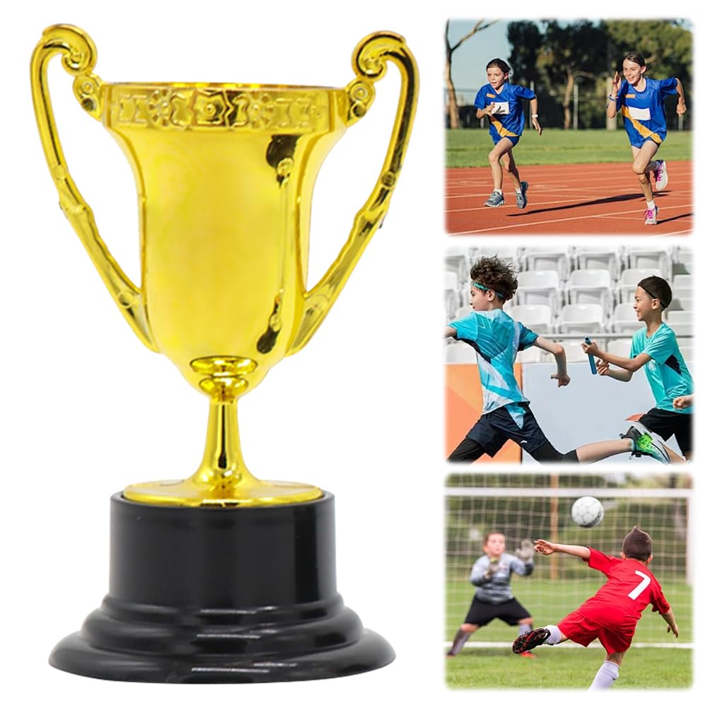 1 mini trofeo sfuso per bambini, oro premio trofeo tazze di plastica oro piccole tazze trofeo premio d'oro coppa per premi puntelli competizioni sportive per bomboniere riempitivi sacchetti