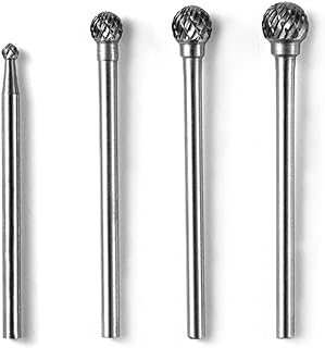 Luo ke 4 Pcs Aluminum Cutting Burr Set - 3/32 Inch Shank Tungsten Carbide Bits For Rotary Tool Include Dremel (D Type Double Slot)