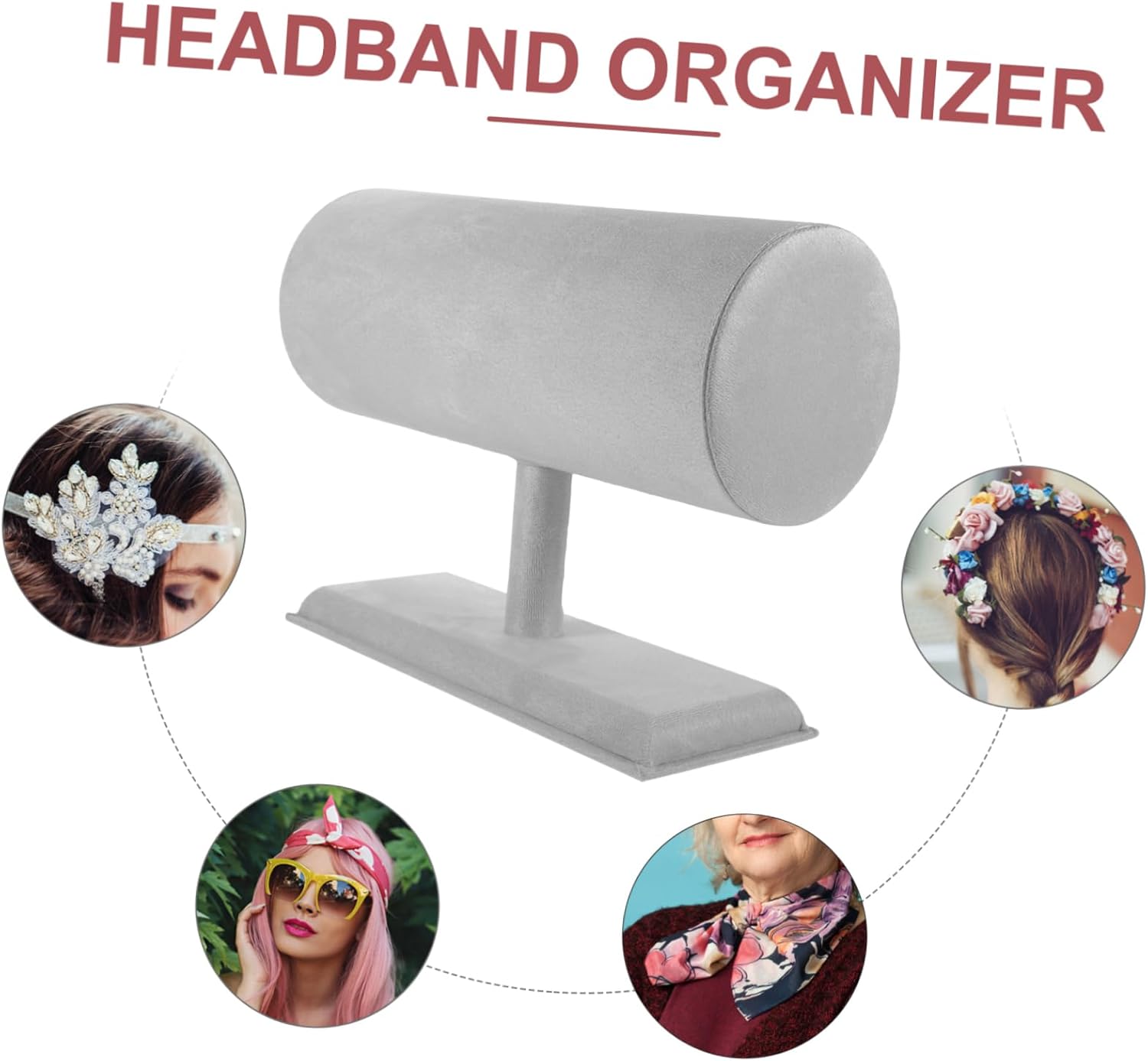 Dresser Headband Stand Organizer for Hair Accessories Compact Display Rack for Hairbands Lightweight and Hair Tie Holder for Girls Vanity Bedroom