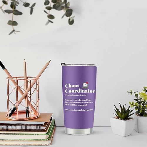 Miniatura 5 de Chaos Coordinator - Vaso de acero inoxidable de 20 onzas, regalos de cumpleaños y Navidad para mujeres, jefas, señoras, profesores, compañeras de