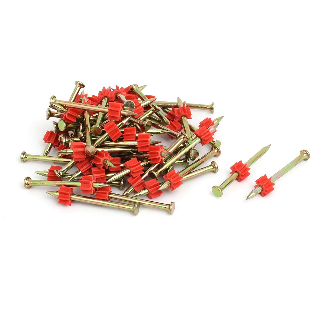 Aexit 50mm Long Fastener 3mm Shaft Carbon Steel Hammer Driver Fastener Cement Nail 80pcs Model:48as414qo47