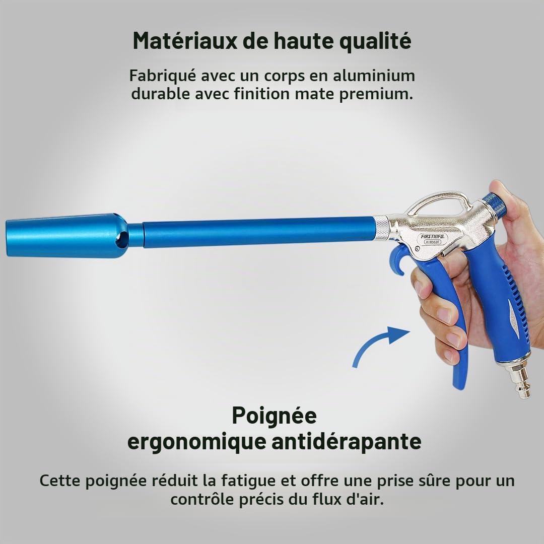 FIRSTINFO Soufflette Air Comprimé Windstorm Buse Longue Réglable A18563FEU