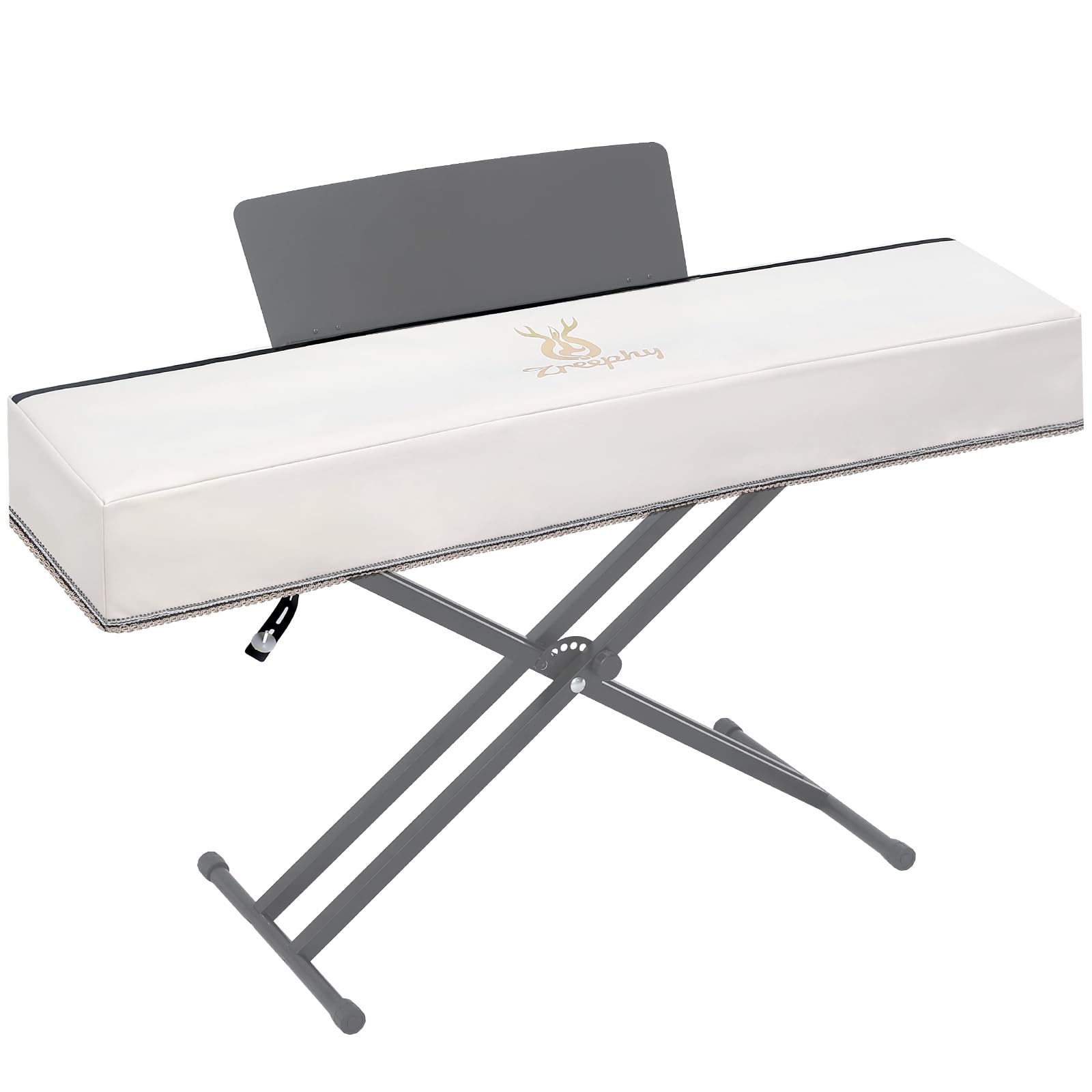 Zreephy Pianotoetsenbord stofkap met muziekstandaard opening van ritsontwerp, stofdichte hoes compatibel voor Yamaha DGX670 88 toetsen digitale piano's toetsenborden KBP-serie elektronische
