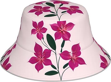 Amazon.com: Magenta Flowers Summer Bucket Hat for Men and
