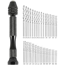 US 49 Pieces Precision Pin Vise Hobby Drill with Model Twist Hand Drill Bits Set for DIY Drilling ToolHandwing drill set