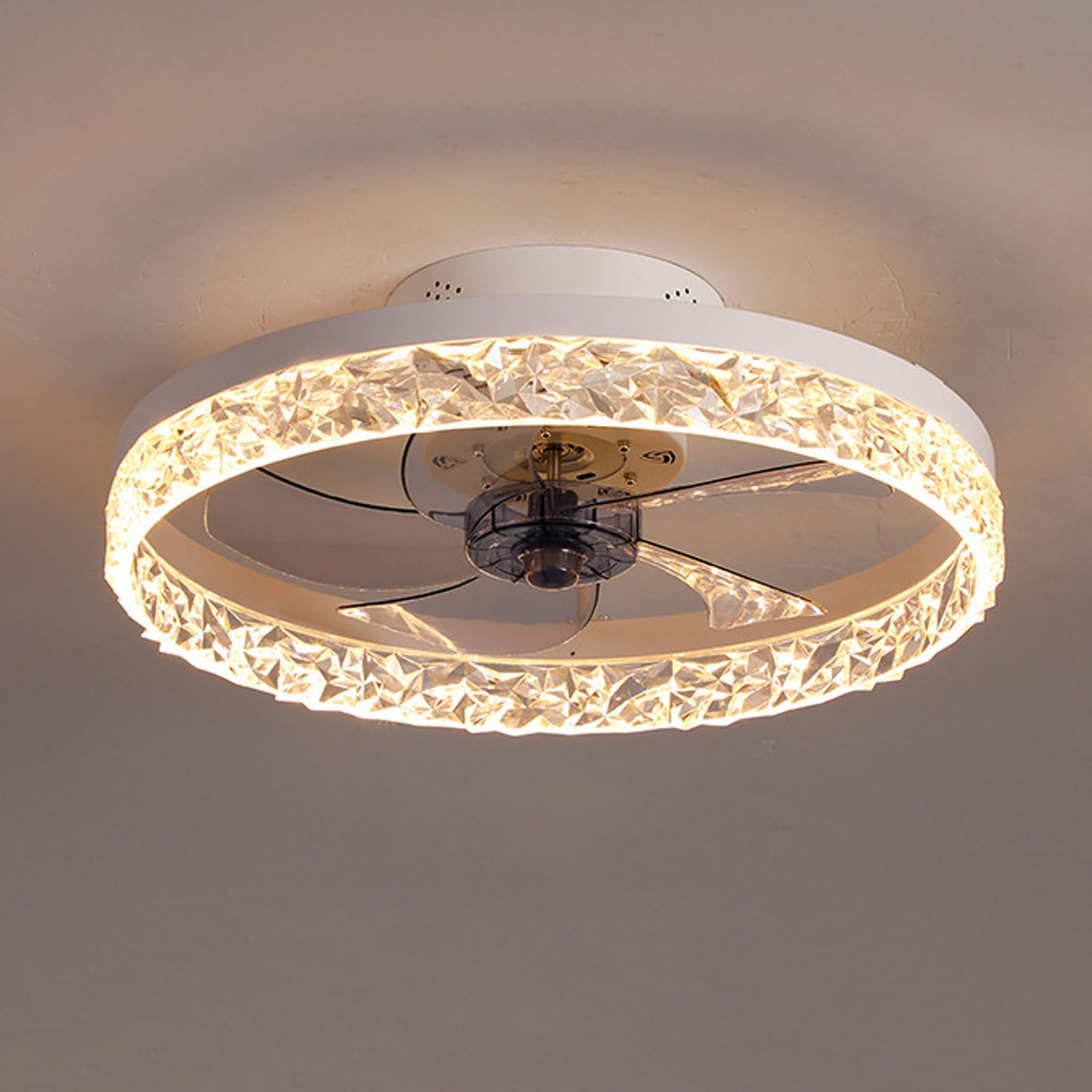 SXDMOUBK Small Ceiling Fans With Lights And Remote Dimmable LED Ceiling Light With Quiet Fan Flush Mount Ceiling Fan With Light For Bedroom Kids Room Lounge Room Low Profile Ceiling Fan Light