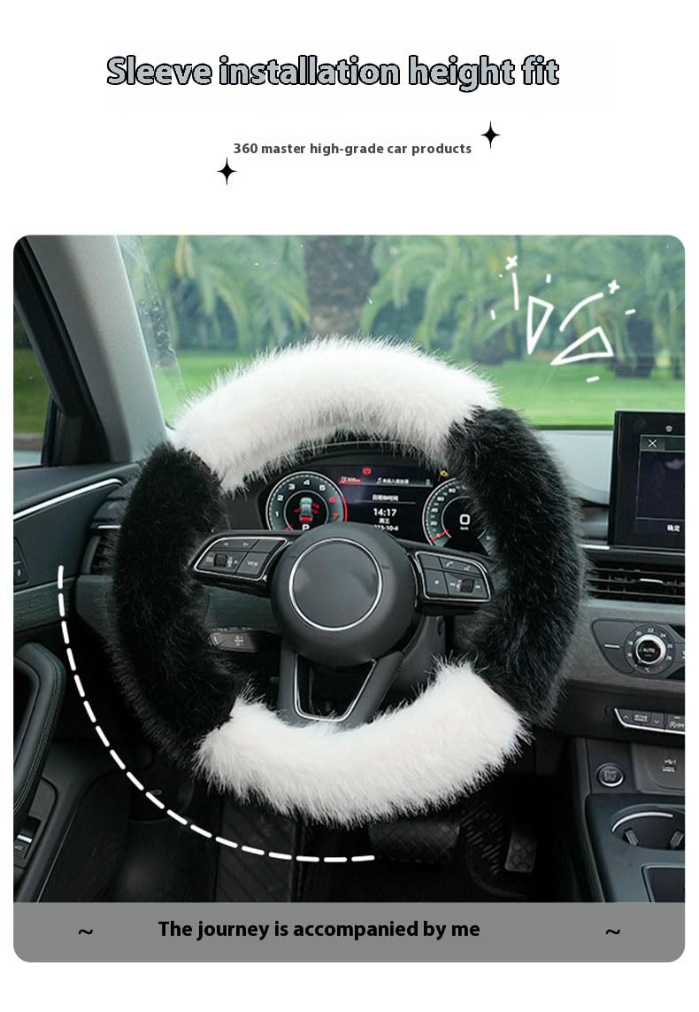 BNTR Simpatico coprivolante in peluche Kawaii con capelli lunghi, creativo, vivace, accessorio decorativo, bel regalo (bianco)