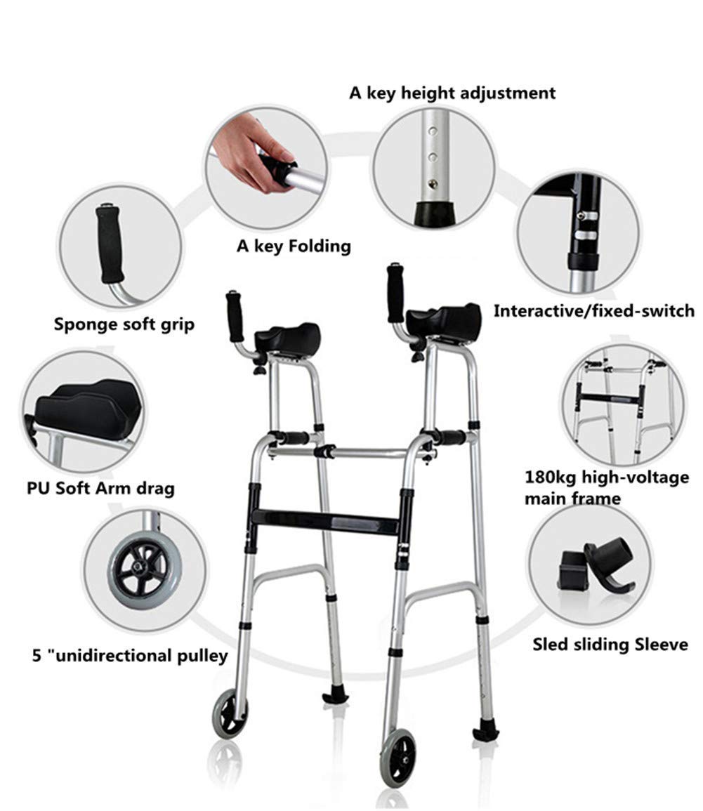 Cesta para Caminante para Personas Mayores, cestas estándar para Caminante para Personas Mayores con gatillo Compacto de liberación de 350 Libras, Cesta Plegable para Caminante par