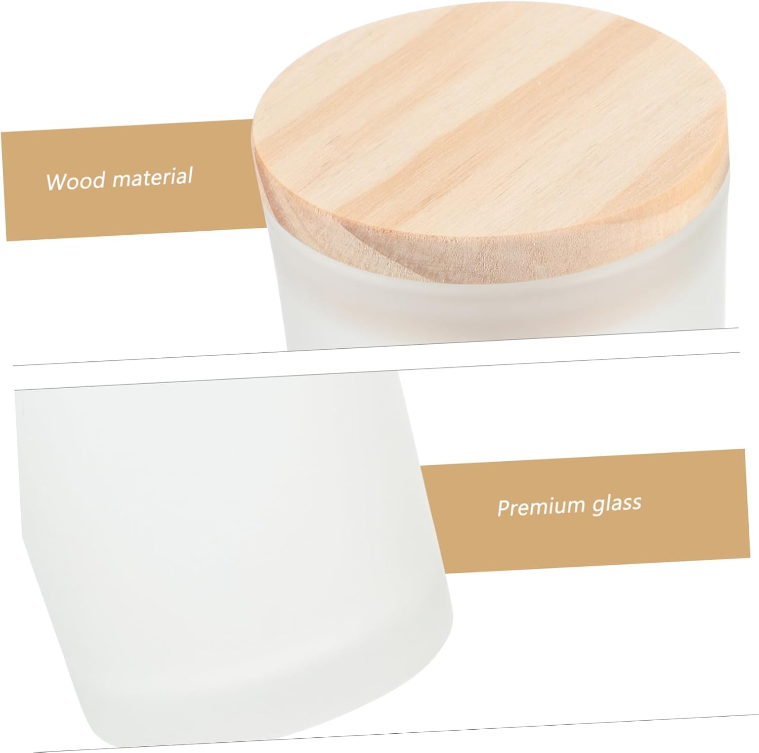 GLSTOY 22pcs Scented Candle Cups Matte White Candle Containers Wooden Lids for Home Decor and Relaxation for Making Custom