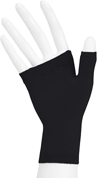 Juzo Soft, 2000, Compression Gauntlet with Thumb Stub, 15-20 mmHg for Men & Women, Left, Medium, Black