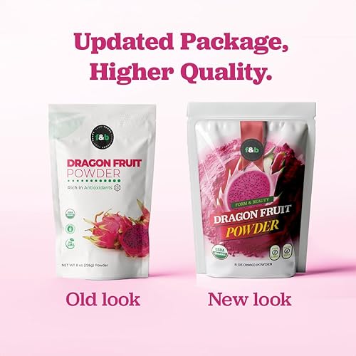Miniatura 2 de Polvo de pitaya rosa orgánico de fruta del dragón para hornear y beber (8 onzas), f&amp;b superfoods - Vegano, sin gluten, sin OMG, mezcla con tu batido