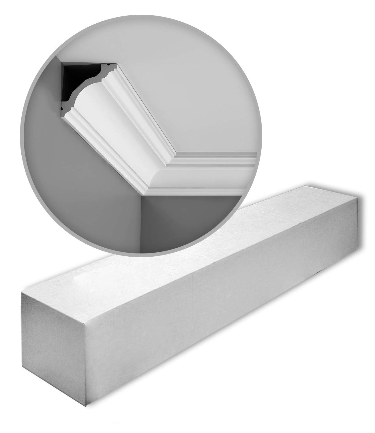 Orac Corniches C213-box 200 cm x 8 cm x 8 cm Mousse de polyuréthane rigide prétraité 18 moulures / 36 m