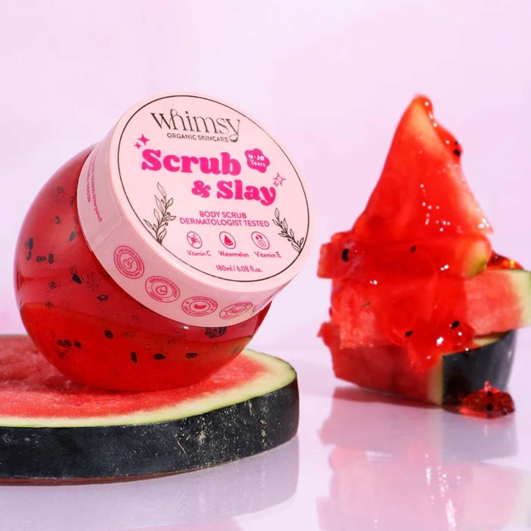 Whimsy Beauty Watermelon Body Scrub for Kids – Soft Scrub with Watermelon, Aloe Vera & Vitamins – Gentle Body Care for Preteens & Girls – Safe for Sensitive Skin
